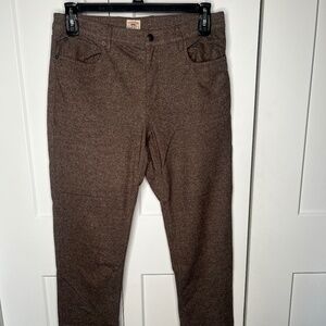 Faherty Knit Flannel Brown Straight Leg Pants Men's Size 32